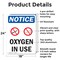 Signmission Oxygen In Use, 18 in W x Rectangle, Aluminum OS-2PACK-NS-A-1824-V-17100 - alternate 2